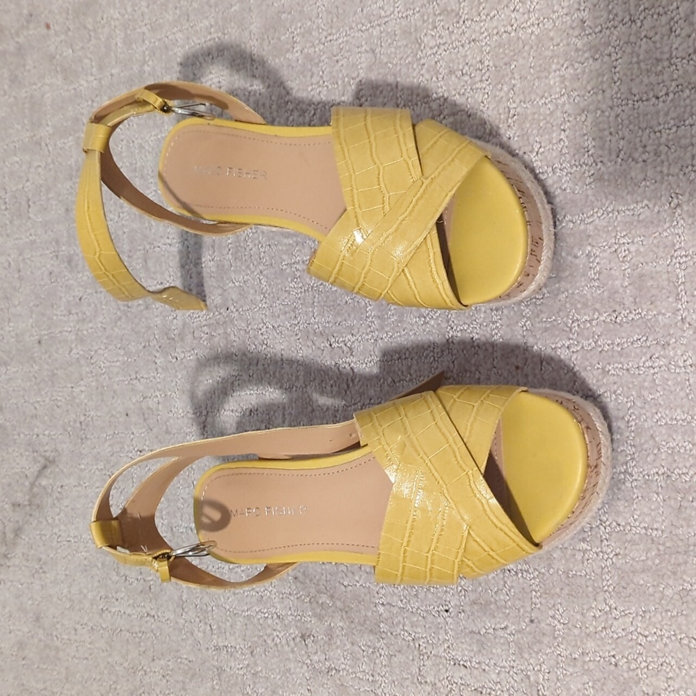 Marc Fisher Yellow Croc Wedges